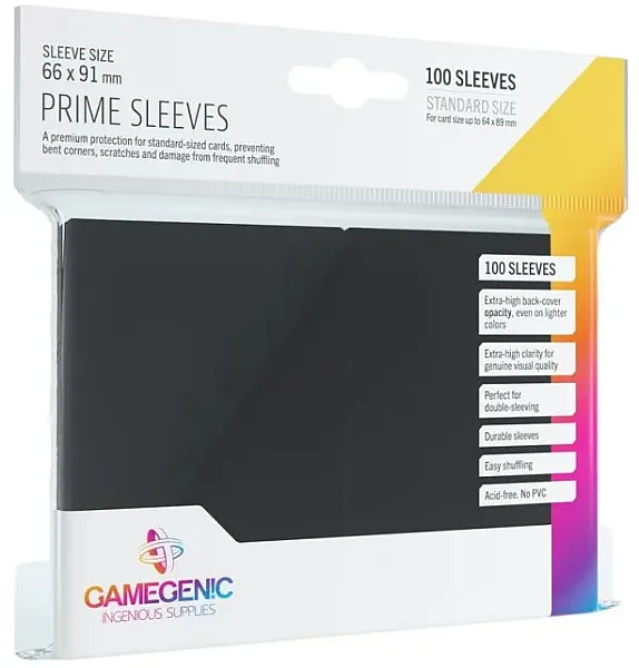 GAMEGENIC - STANDARD PRIME SLEEVES (100 SLEEVES) BLACK